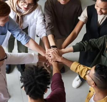 A group of people showing unity
